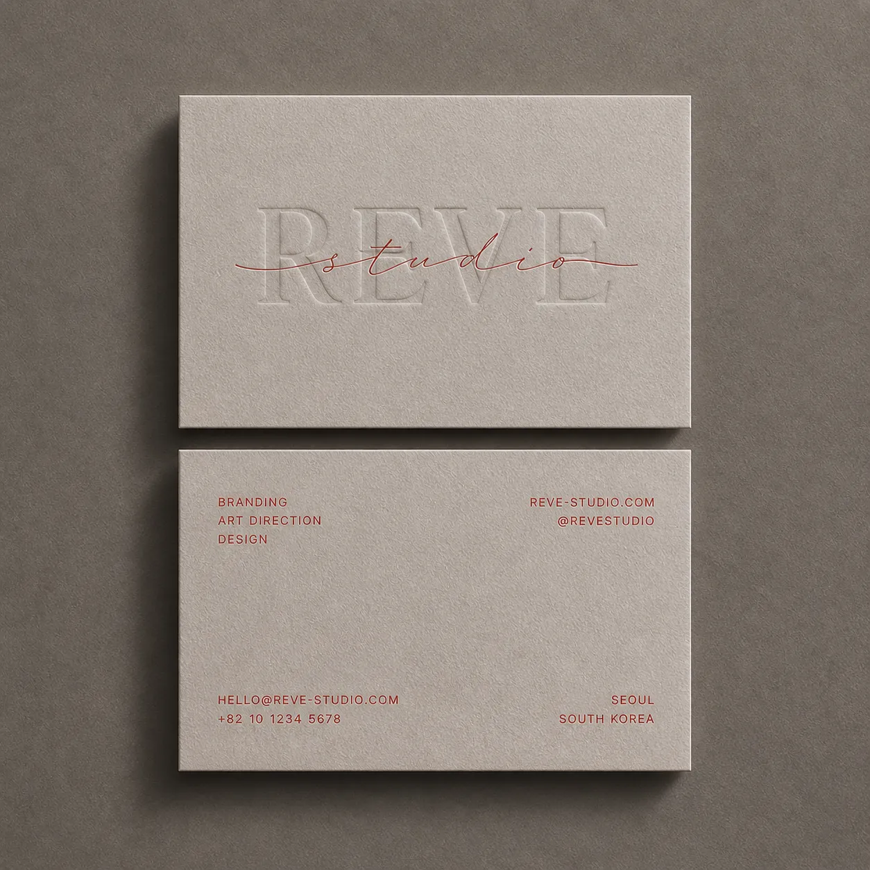 REVE Studio 명함 디자인